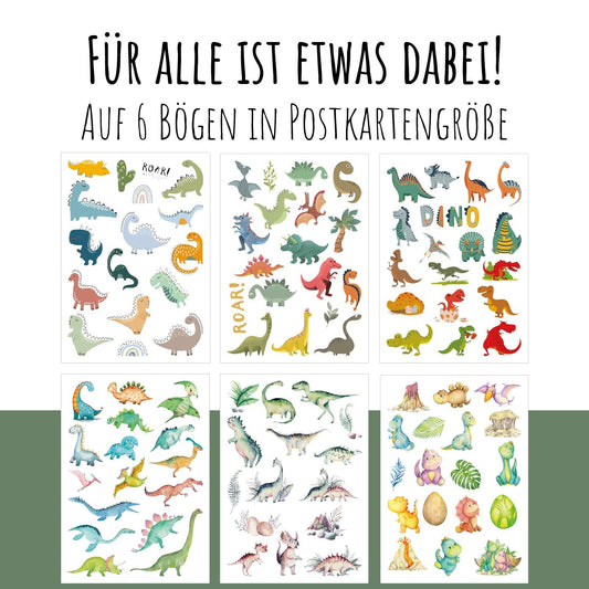 100 Kindertattoos "Die Welt der Dinos" Kindertattoos lilaliebtdich 
