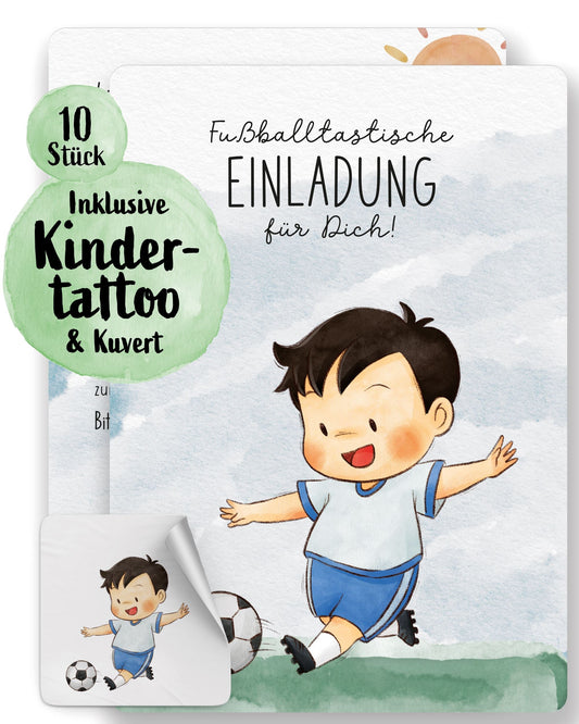 Einladungskarte Kindergeburtstag "Fussballtastische Einladung" Einladungskarten lilaliebtdich 