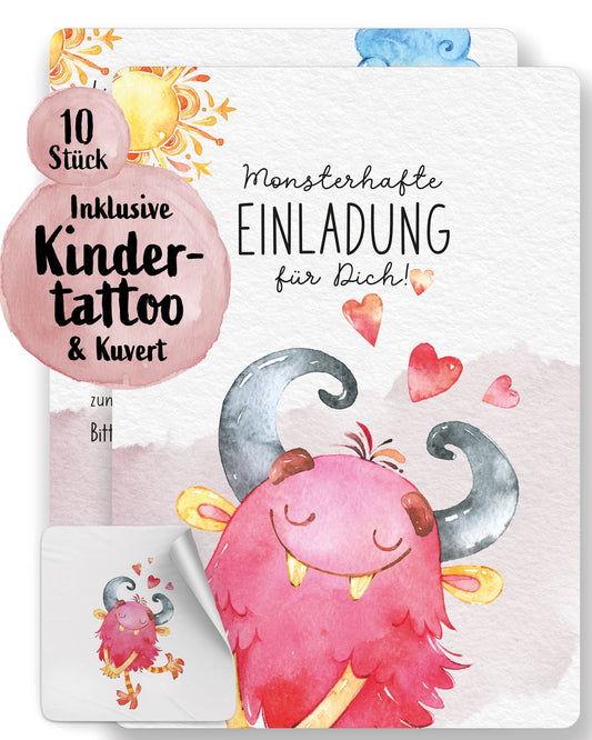 Einladungskarte Kindergeburtstag "Monsterhafte Einladung" Einladungskarten lilaliebtdich 